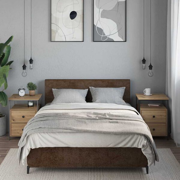 vidaXL Naktinės spintelės, 2vnt., artisano ąžuolo, 44x45x60cm, mediena