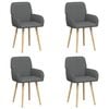 vidaXL Valgomojo kėdės 4 pcs Audinys Tamsiai pilka 56,5 x 50 x 87,5 cm