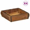 vidaXL Padėklas 4 vnt. Ruda 29 x 31 x 10 cm Kietas atkurtas medis