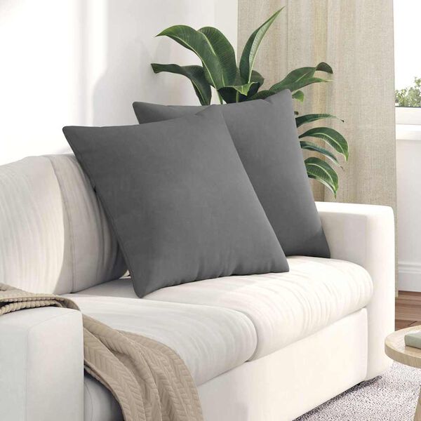 vidaXL Sofa Pagalvės 2 pcs Tamsiai pilka 80 x 80 cm audinys