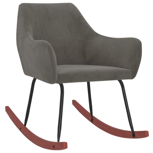 vidaXL Supama kėdė, tamsiai pilkos spalvos, aksomas