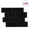 vidaXL Metro plytelė 10 pcs Juoda 29.4 x 21.4 cm Poliuretanas ir PET