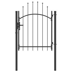 vidaXL Sodo vartai su užraktu Pilka 100 x 100 cm Plienas