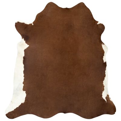 vidaXL Tikros karvės odos kilimas, rudos ir baltos spalvos, 180x220cm
