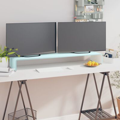 vidaXL TV stovas/monitoriaus pakyla, žalias, 110x30x13cm, stiklas