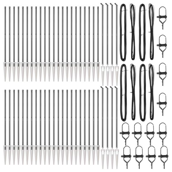 vidaXL Tvorelės stulpas Kita 52 pcs Pilka 3,2 x 3,2 x 140 cm Plienas