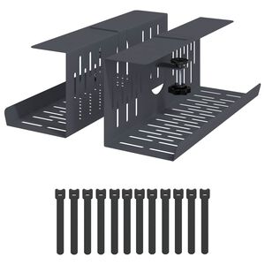 vidaXL Laidų tvarkymo dėžutė po stalu 2 vnt. Antracito 35 x 12 x 13 cm