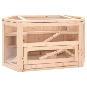 vidaXL Žiurkėnų narvas, 80x40x43cm, eglės medienos masyvas