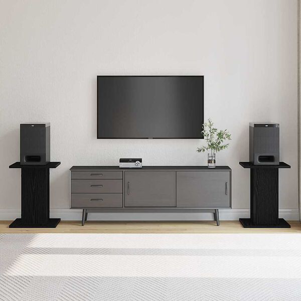 vidaXL Garsiakalbių stovai 2 pcs Juodas ąžuolas 30 x 30 x 40 cm