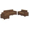 vidaXL Sofa 3 pcs Ruda 221 x 80 x 80 cm Lino mi&scaron;inio audinys