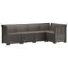 vidaXL 5-vietė sodo sofa Rataninio i&scaron;vaizdos PP &Scaron;viesiai pilka