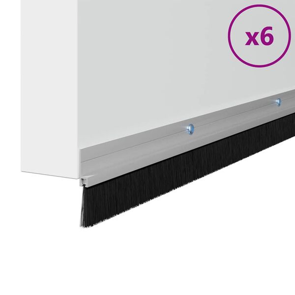 vidaXL Sukabinamų durų &scaron;epetėlių sandarikliai 6 pcs Sidabro 100 cm