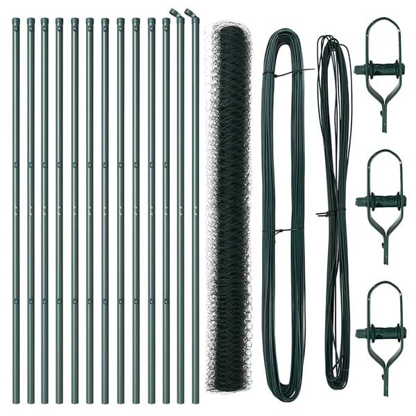 vidaXL Tvorelės stulpas Žalia 25 x 1,5 m (36 mm tinklas) Plienas