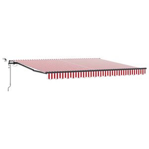 vidaXL I&scaron;traukiama markizė Raudona ir balta 400 &times; 350 cm Poliesteris