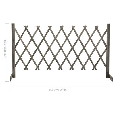 vidaXL Sodo treliažas-tvora, pilkos spalvos, 150x80cm, eglės masyvas