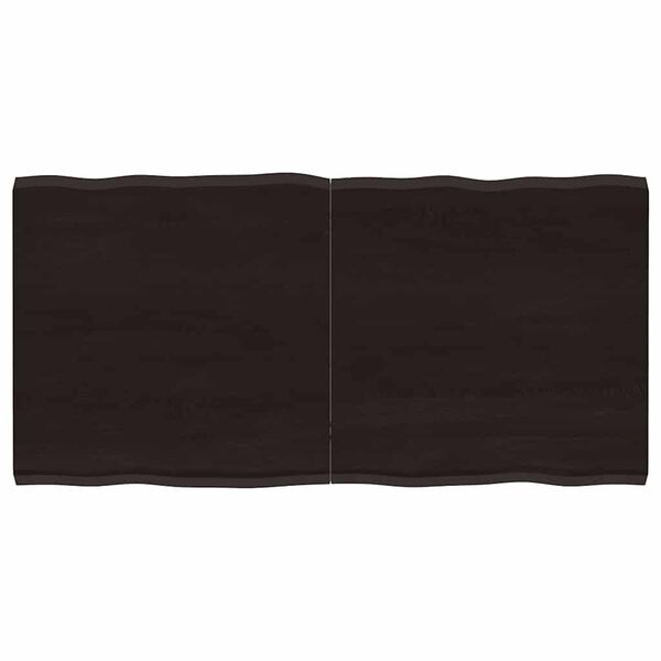 vidaXL Stalvir&scaron;is, tamsiai ruda, 120x60x(2-4) cm, medienos masyvas