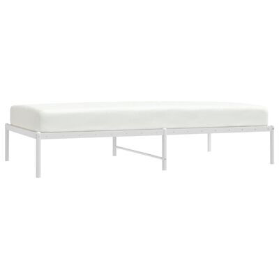 vidaXL Metalinis lovos rėmas, baltos spalvos, 100x190 cm