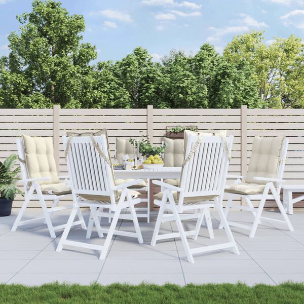 vidaXL Kėdės pagalvėlės, 6vnt., kreminės spalvos, oksfordo audinys