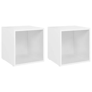 vidaXL TV spintelės, 2vnt., baltos, 37x35x37cm, apdirbta mediena