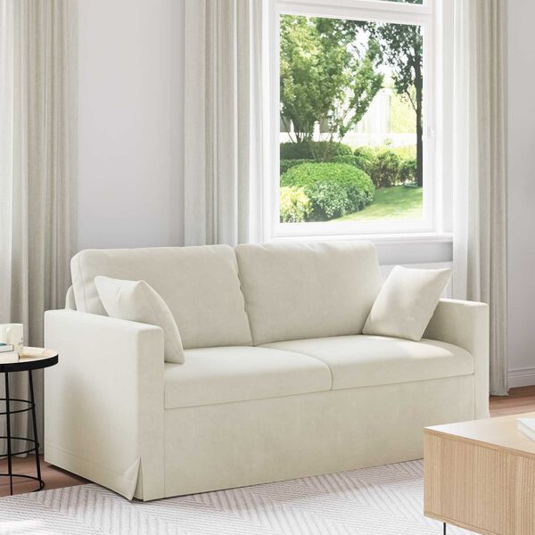 vidaXL Sofa Kreminė 158 x 78 x 80 cm Aksomas