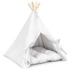 vidaXL Gyvūnų teepee su pagalve Balta 50 x 50 x 60 cm Poliesteris