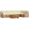 vidaXL Lauko sofos komplektas su pagalve 6 pcs Natūralus ir grietinėlė