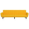 vidaXL Dvivietė sofa-lova, geltonos spalvos, aksomas