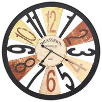 vidaXL Sieninis laikrodis, įvairių spalvų, 60 cm, metalas