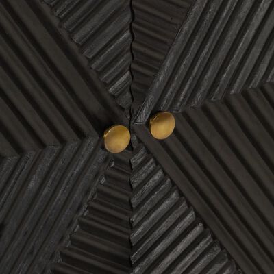 vidaXL Šoninė spintelė, juoda, 55x30x76cm, mango masyvas ir geležis