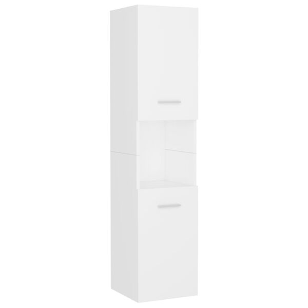 vidaXL Vonios kambario baldų komplektas, baltas, apdirbta mediena