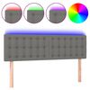 vidaXL Galvūgalis su LED, tamsiai pilkas, 144x5x78/88cm, audinys