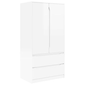 vidaXL Spinta su stalčių Auk&scaron;to Blizgesio Baltas 79,5 x 49 x 156 cm