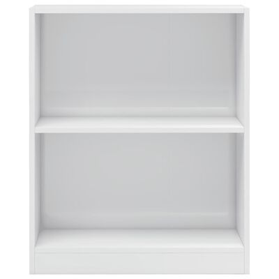 vidaXL Lentyna knygoms, baltos spalvos, 60x24x76 cm, mediena, blizgi
