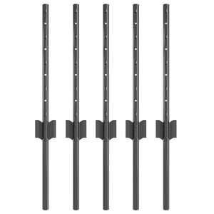 vidaXL Įmontuotas tvoros stulpas 5 vnt. Pilka 80 cm