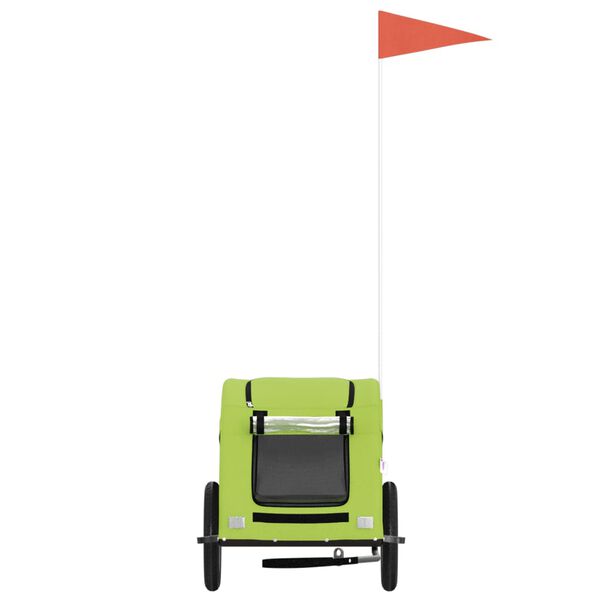 vidaXL Dviračio priekaba augintiniams, žalia, oksfordo audinys/geležis