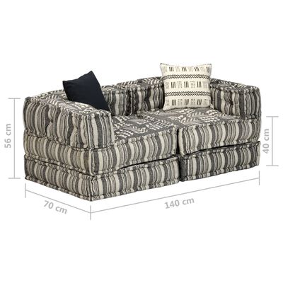vidaXL Modulinės sofos komplektas, 9 dalių, audinys, dryžuotas
