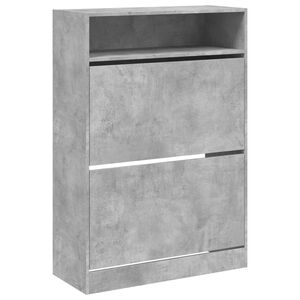 vidaXL Batų spintelė su 2 atverčiamais stalčiais, betono, 80x34x116cm
