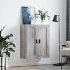 vidaXL Prie sienos montuojama spintelė, pilka, 69,5x34x90cm, mediena