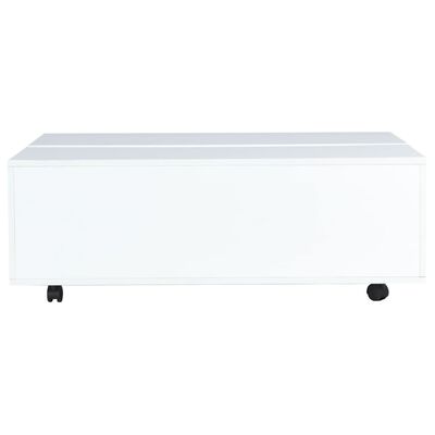 vidaXL Kavos staliukas, baltos spalvos, 100x100x35 cm, labai blizgus