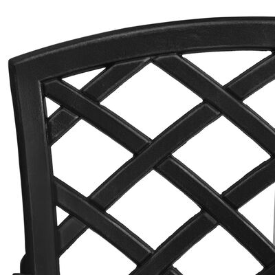 vidaXL Sodo kėdės, 2vnt., juodos spalvos, lietas aliuminis