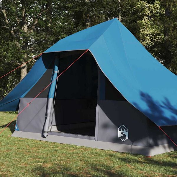 vidaXL Tipi palapinė su stogu Mėlyna 364 x 281 x 257 cm tafta