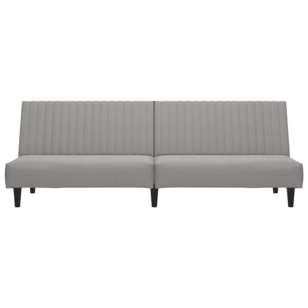 vidaXL Dvivietė sofa-lova, &scaron;viesiai pilkos spalvos, aksomas