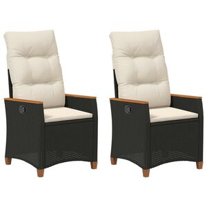 vidaXL Sulankstoma sodo kėdė Juoda ir kreminė 64 x 57,5 x 112 cm