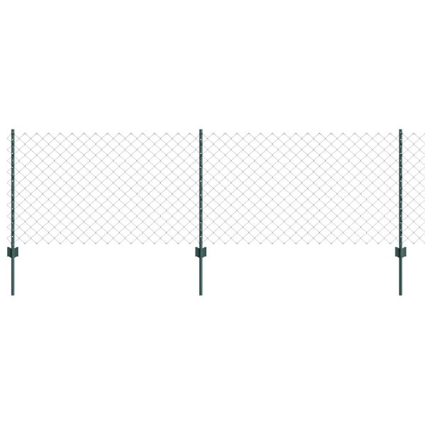 vidaXL Tvora ir stulpas Žalia 0,8 x 25 m Plienas
