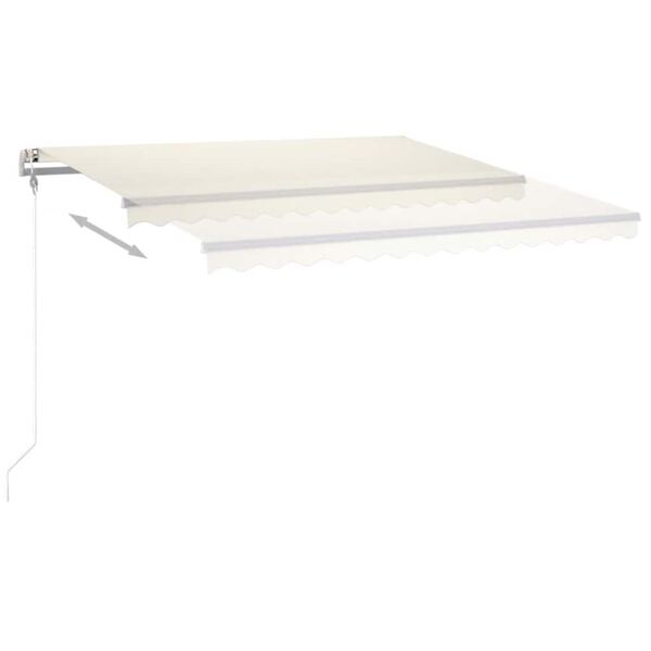 vidaXL Automatinė markizė su LED/vėjo jutikliu, kreminė, 450x300cm