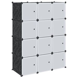vidaXL Storage Cube Organizer su 12 kubelių ir pakabinamų strypų PP
