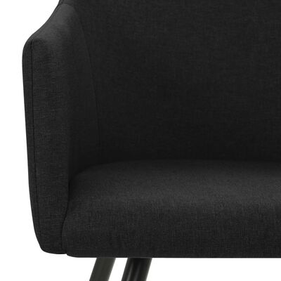 vidaXL Valgomojo kėdės, 4vnt., juodos spalvos, audinys