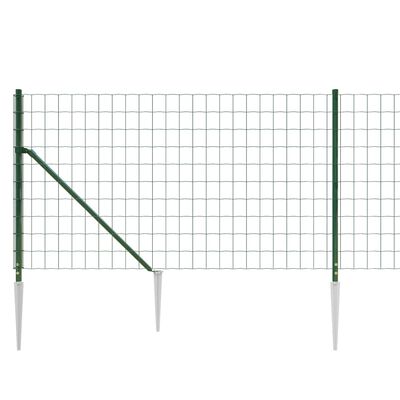vidaXL Vielinė tinklinė tvora su smaigais, žalios spalvos, 0,8x25m