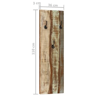 vidaXL Paltų kabyklos, 2vnt., 36x3x110cm, perdirbtos medienos masyvas