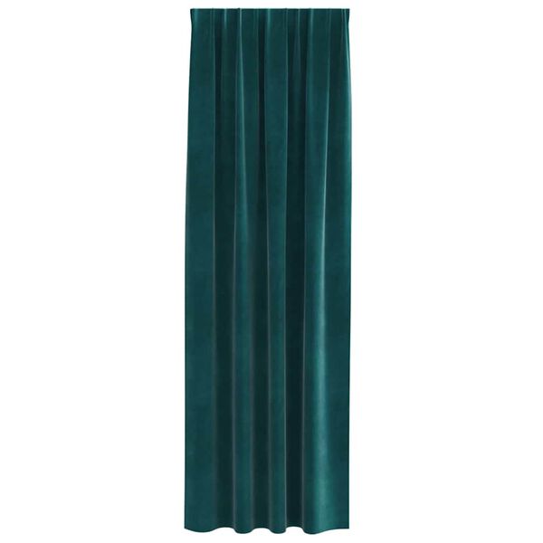 vidaXL Užtemdymo užuolaidos 2 pcs Tamsiai žalia 140 x 225 cm Aksomas